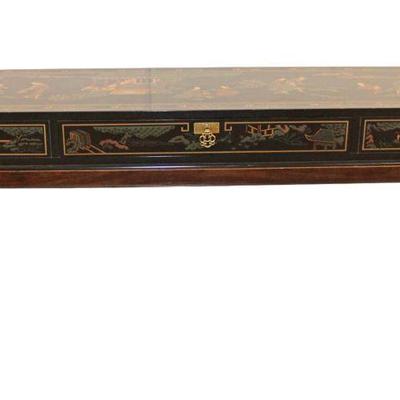 
Lot 144
Vintage Drexel Asian decorated 1 drawer console table

