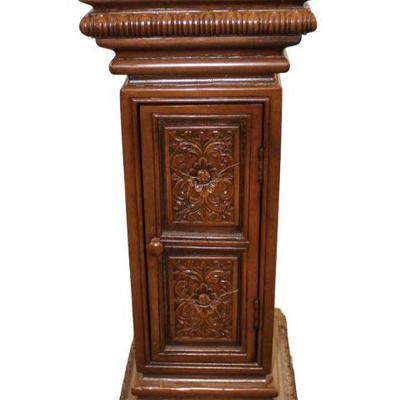 
Lot 151
Mahogany 1 door marble top pedestal cabinet
