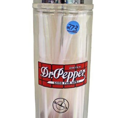 
Lot 273
Vintage advertisement Dr. Pepper glass straw holder
