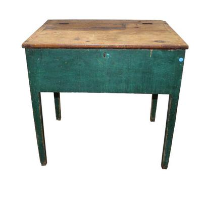 
Lot 342
Antique country primitive lift top dry sink in the green paint
