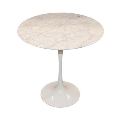 
Lot 330
Knowles style modern marble top tulip table, has chip on edge
