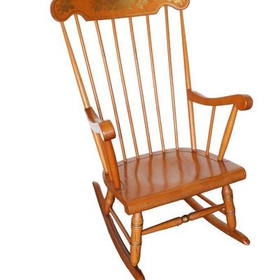 
Lot 213
Vintage maple stenciled rocking chair
