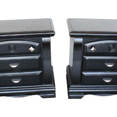 
Lot 208
Pair of Contemporary black painted nightstands
