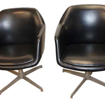 
Lot 175
Pair of modern design swivel lounge chairs in the leather style
