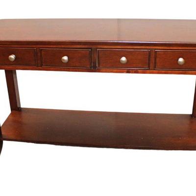 
Lot 317
Contemporary mahogany finish 2 drawer console table
