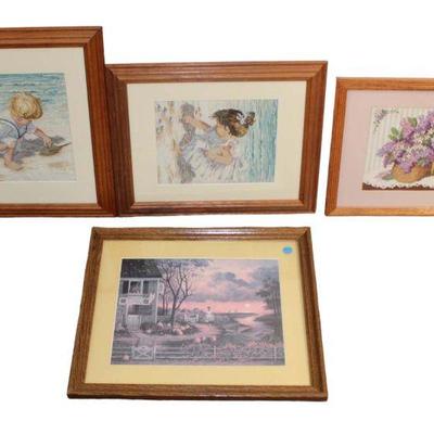 
Lot 257
(4) pieces of artwork including (3) needlepoint styles
