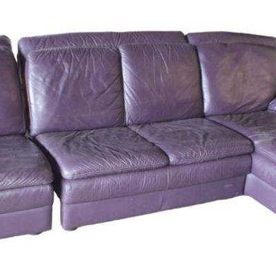 
Lot 245
Modern design 3 section leather sofa chaise
