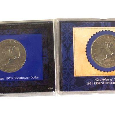 
Lot 291
2 Eisenhower US Dollars First and Last year of Issues 1971/1978
