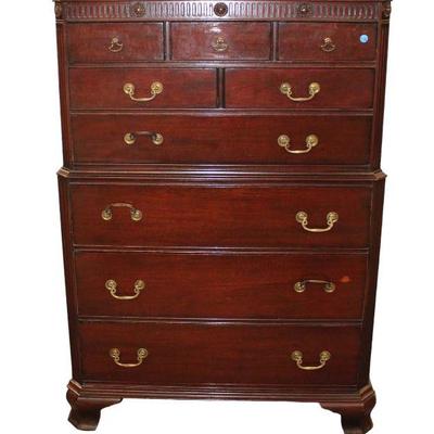 
Lot 352
Vintage mahogany 9 drawer chest on chest
