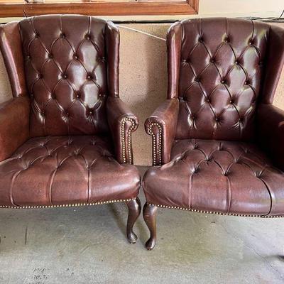 Village Industries leather armchairs