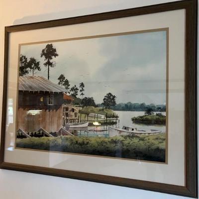Robert Burnell framed original watercolor $300 ND