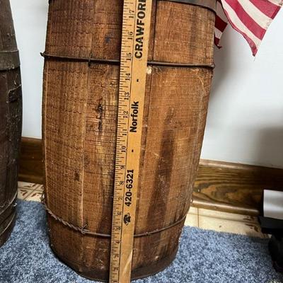 Small wooden twisted wire keg barrel $39