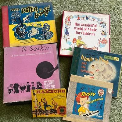 My First Golden Book Record Library (missing 1) $15
The Wonderful World of Music for Children $8
Rusty $6
Winnie the Pooh record set $2...