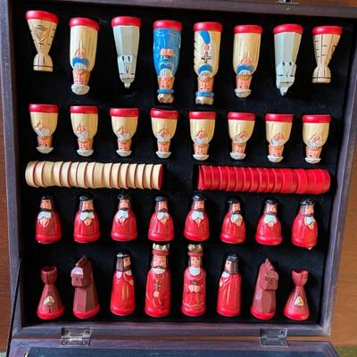 Wooden chess game $22
