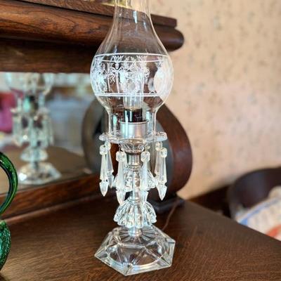 Pair Crystal prisms lamps $60