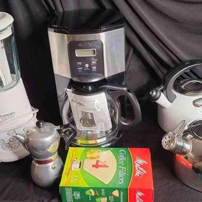 Mr. Coffee, Cuisinart Smart Power Blender, And Tea Kettles