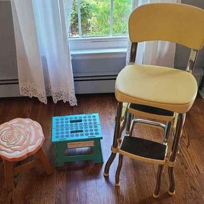 Vintage Chair_Step Stool With Pull Out Steps and More