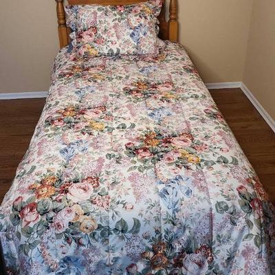 Wooden Twin Bed with Headboard