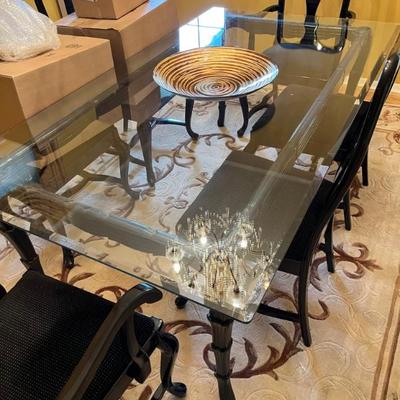 Glass 6 seater kitchen or dining table 