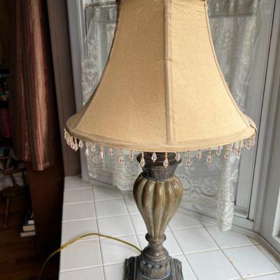 Lamp w/ beaded shade