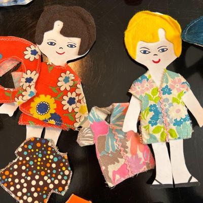 Vintage folk art fashion dolls