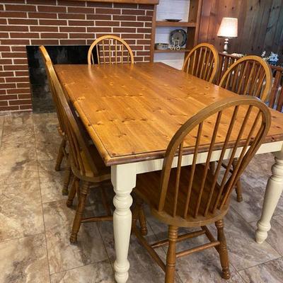 Pine table/Oak chairs