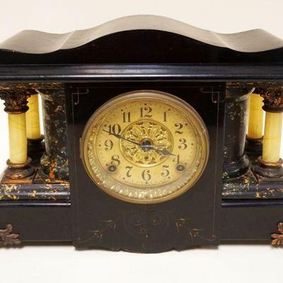 1149	ANTIQUE SETH THOMAS MANTLE CLOCK, APPROXIMATELY 7 IN X 16 IN X 11 IN HIGH
