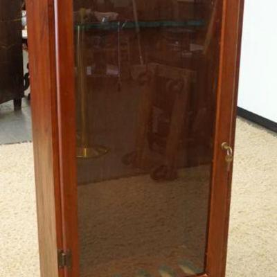 1114	PINE GUN CABINET W/DRAWER AT BASE, APPROXIMATELY 25 IN X 13 IN X 65 IN HIGH
