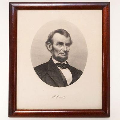 1002	ANTIQUE FRAMED LITHOGRAPH OF ABRAHAM LINCOLN, APPROXIMATELY 9 1/4 IN X 11 IN
