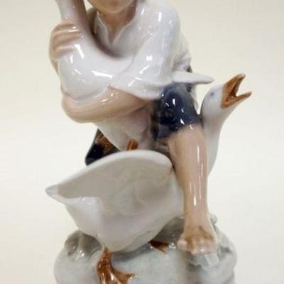1246	ROYAL COPENHAGEN FIGURINE OF YOUNG BOY WITH GEESE, APPROXIMATELY 7 IN H
