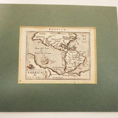 1026	ANTIQUE ENGRAVED MAP *AMERICA* SIVE NOUVS ORBIS, APPROXIMATELY 7 IN X 8 IN OVERALL
