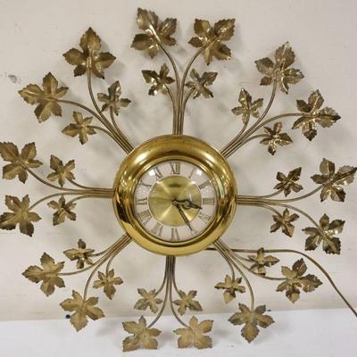 1249	MIDCENTURY MODERN BRASS WALL CLOCK, APPROXIMATELY 23 IN
