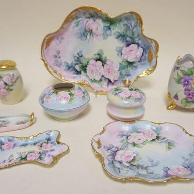 1057	LOT OF VICTORIAN HAND PAINTED CHINA W/ROSES
