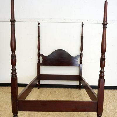 1079	MAHOGANY SINGLE 4 POSTER BED, APPROXIMATELY 73 IN HIGH
