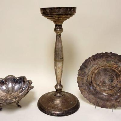 1242	3 PIECE SILVERPLATE INCLUDING APPROXIMATELY 19 IN STAND
