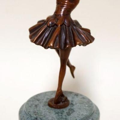 1229	BRONZE BALLERINA ON GREEN MARBLE BASE, APPROXIMATELY 11 1/4 IN
