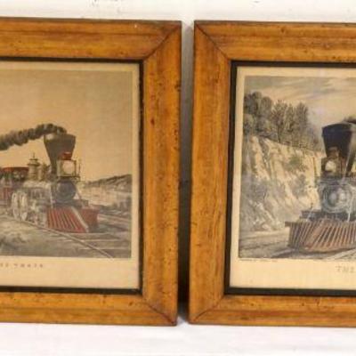 1202	2 CONTEMPORARY CURIOR & IVES RAILROAD ENGRAVINGS, APPROXIMATELY 14 IN X 17 IN
