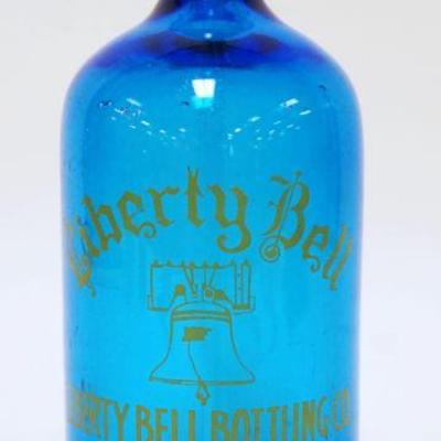 1152	LIBERTY BELL BLUE SELTZER BOTTLE, ALLENTOWN PA, APPROXIMATELY 12 IN HIGH
