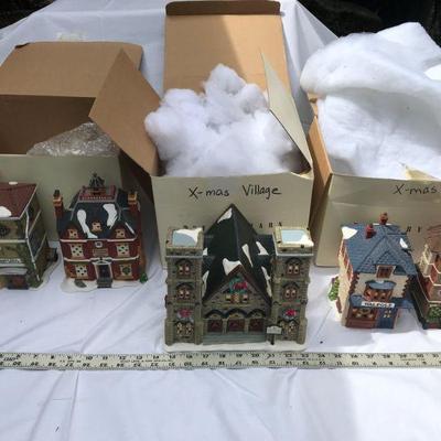4 Dept 56 Dickens Village Christmas Houses