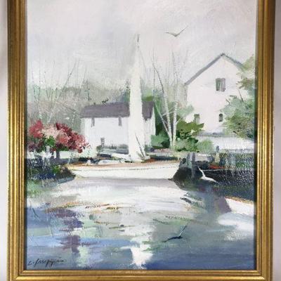 Original Painting C, Gruppe Listed Artist - Cape Cod Sailboat