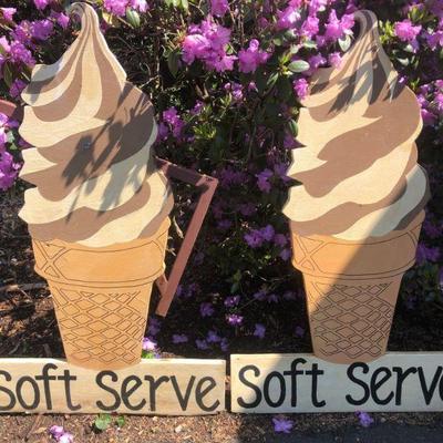 Wooden Soft serve signs