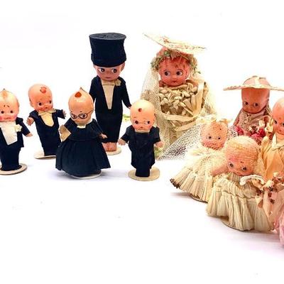 Vintage plastic Kewpie Doll wedding party