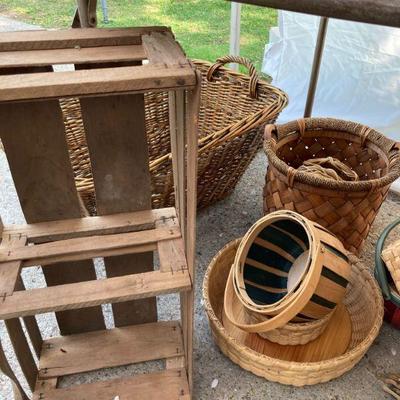 Baskets and wood crates...