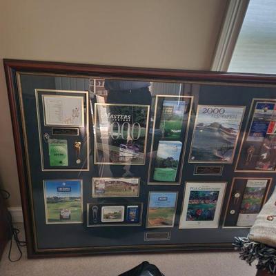 THIS PICTURE IS OF GOLF MEMORABILLA OF THE 4 MAJOR PGA MATCHES IN 2000.--INCLUDES 