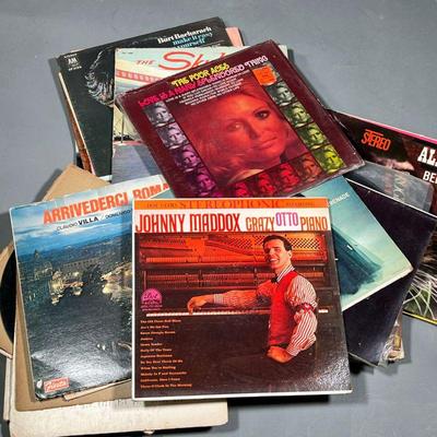 LARGE LOT OF MISC. RECORDS | Collection of vinyl record albums with genres including Jazz, Country, and various other European & foreign...