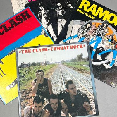 (4PC) CLASH & RAMONES | Vinyl record albums, including: The Clash 
