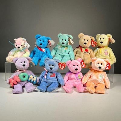 (9PC) BEANIE BABY BEARS | 2000s TY Beanie Babies, including: 