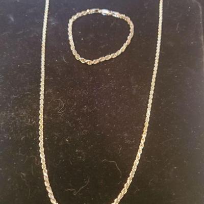 Sterling Silver 925 Necklace (11.77 g) and Bracelet (6.41 g)