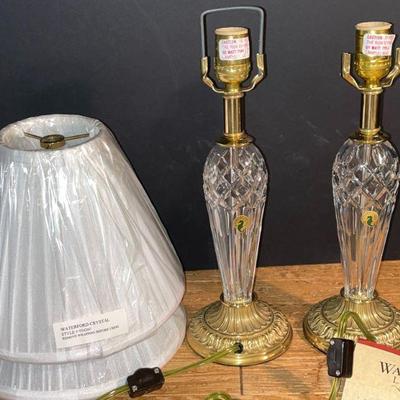 NIB pair of Waterford crystal Lamps 19.5â€