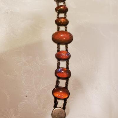 Solid Silver with Amber? Gems (26.22g gross)